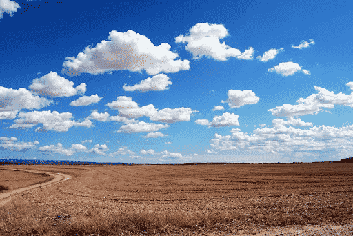 illustration d'un paysage au ciel bleu